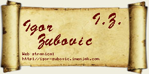 Igor Zubović vizit kartica